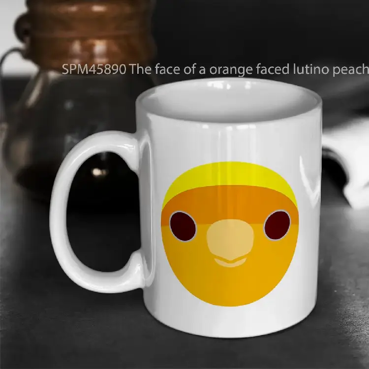 SPM45890 The face of a orange faced lutino peach faced lovebird Gelas Keramik Supermug
