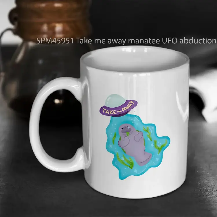 SPM45951 Take me away manatee UFO abduction Gelas Keramik Supermug