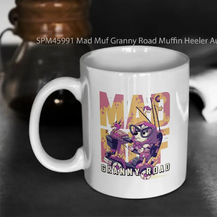 SPM45991 Mad Muf Granny Road Muffin Heeler Aussie dog Bingo Bandit Chilli Gelas Keramik Supermug