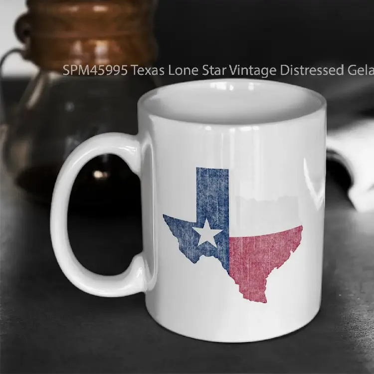 SPM45995 Texas Lone Star Vintage Distressed Gelas Keramik Supermug