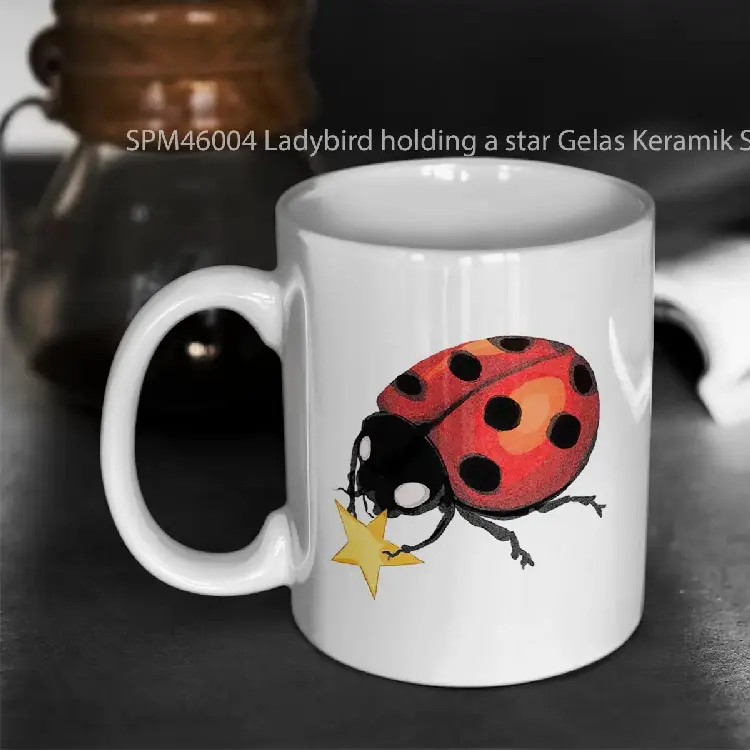 SPM46004 Ladybird holding a star Gelas Keramik Supermug