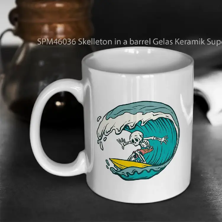 SPM46036 Skelleton in a barrel Gelas Keramik Supermug