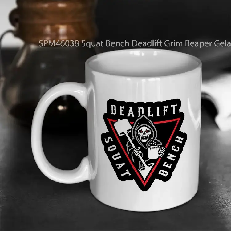 SPM46038 Squat Bench Deadlift Grim Reaper Gelas Keramik Supermug