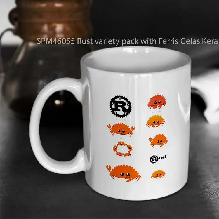 SPM46055 Rust variety pack with Ferris Gelas Keramik Supermug