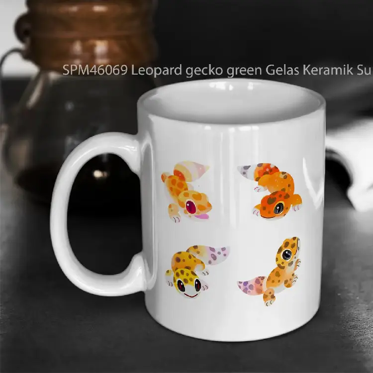 SPM46069 Leopard gecko green Gelas Keramik Supermug
