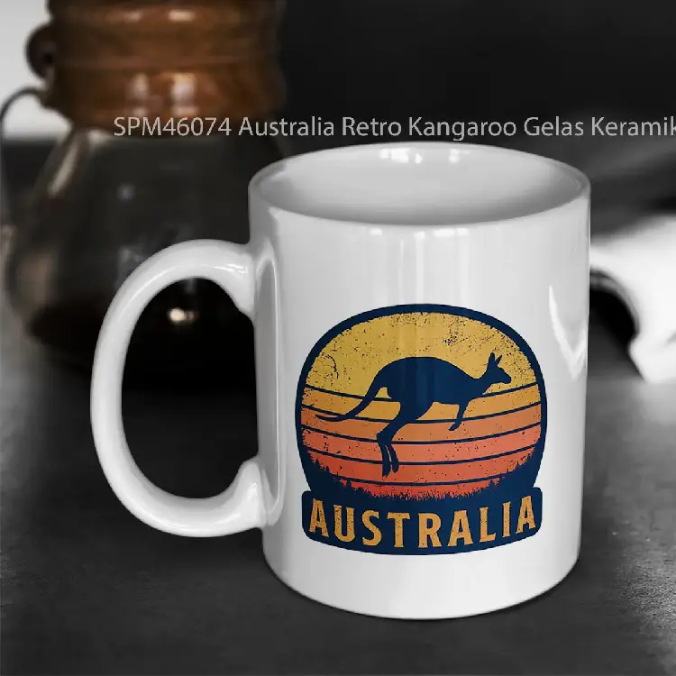 SPM46074 Australia Retro Kangaroo Gelas Keramik Supermug