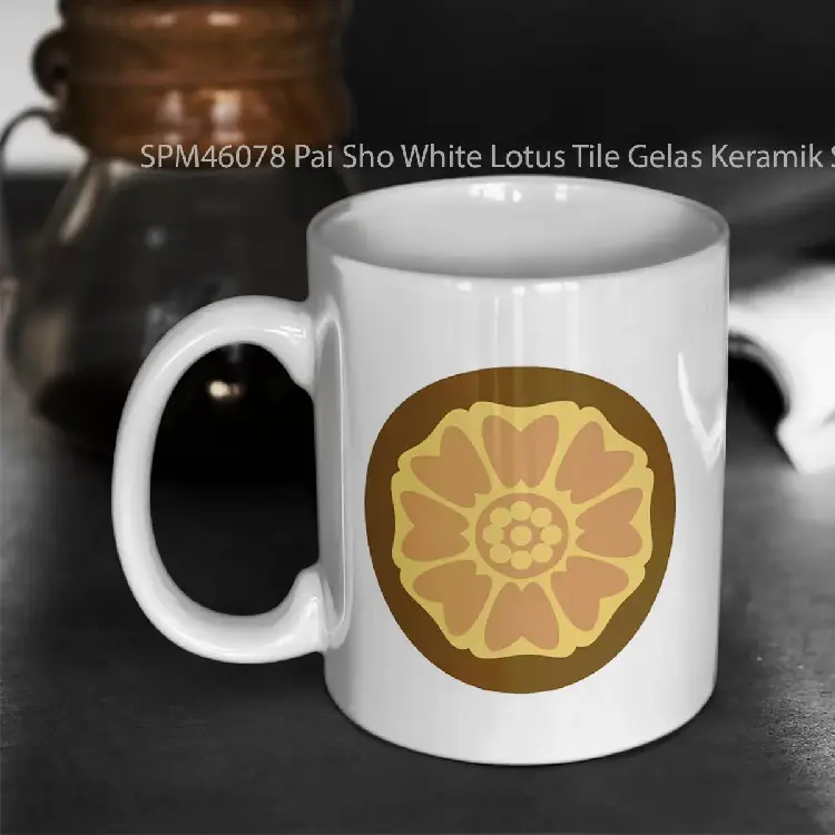 SPM46078 Pai Sho White Lotus Tile Gelas Keramik Supermug