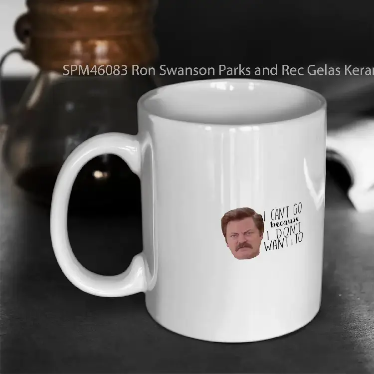 SPM46083 Ron Swanson Parks and Rec Gelas Keramik Supermug