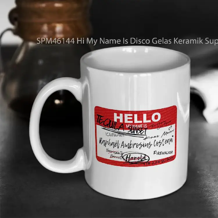 SPM46144 Hi My Name Is Disco Gelas Keramik Supermug