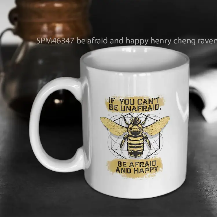 SPM46347 be afraid and happy henry cheng raven cycle quote Gelas Keramik Supermug