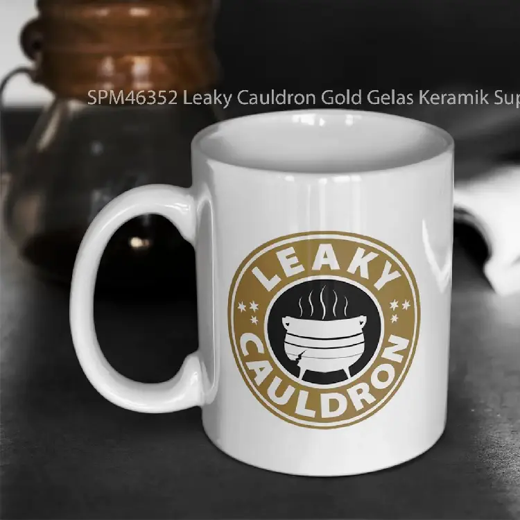 SPM46352 Leaky Cauldron Gold Gelas Keramik Supermug