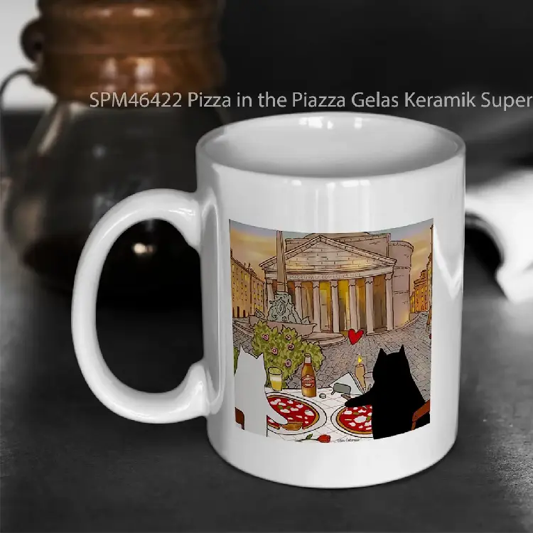 SPM46422 Pizza in the Piazza Gelas Keramik Supermug