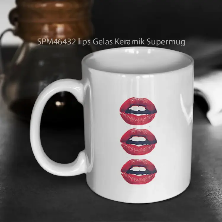 SPM46432 lips Gelas Keramik Supermug