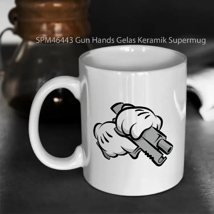 SPM46443 Gun Hands Gelas Keramik Supermug