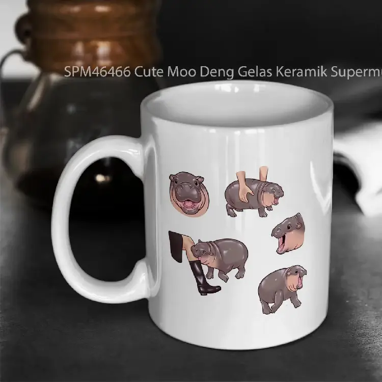 SPM46466 Cute Moo Deng Gelas Keramik Supermug