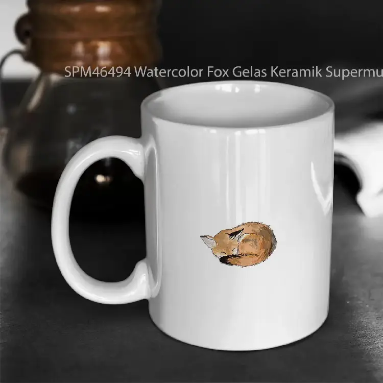 SPM46494 Watercolor Fox Gelas Keramik Supermug