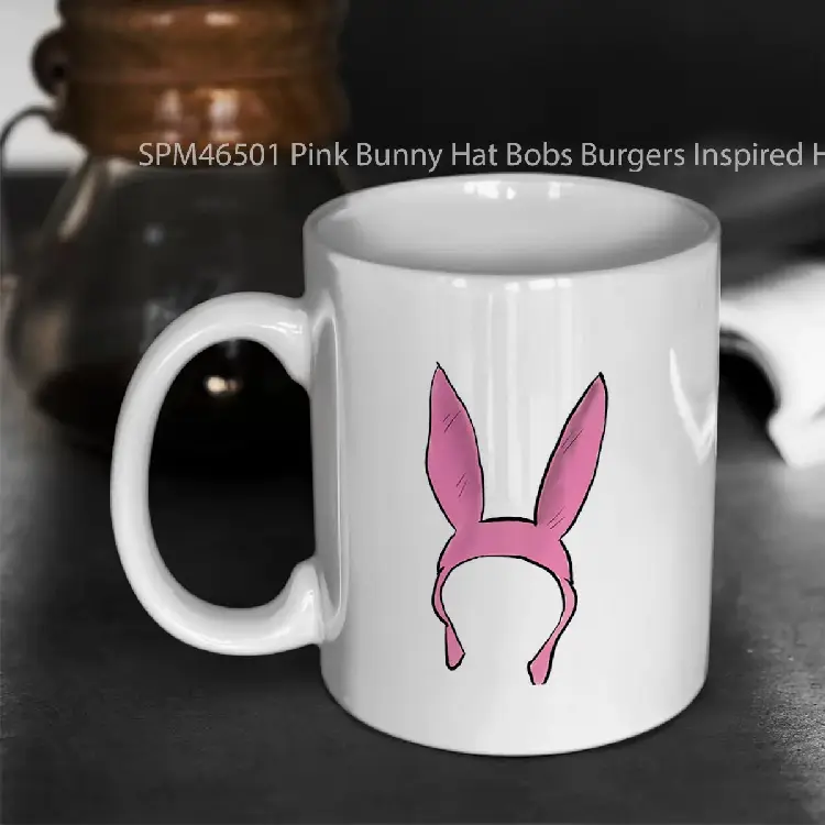SPM46501 Pink Bunny Hat Bobs Burgers Inspired HeckinFarOut Gelas Keramik Supermug