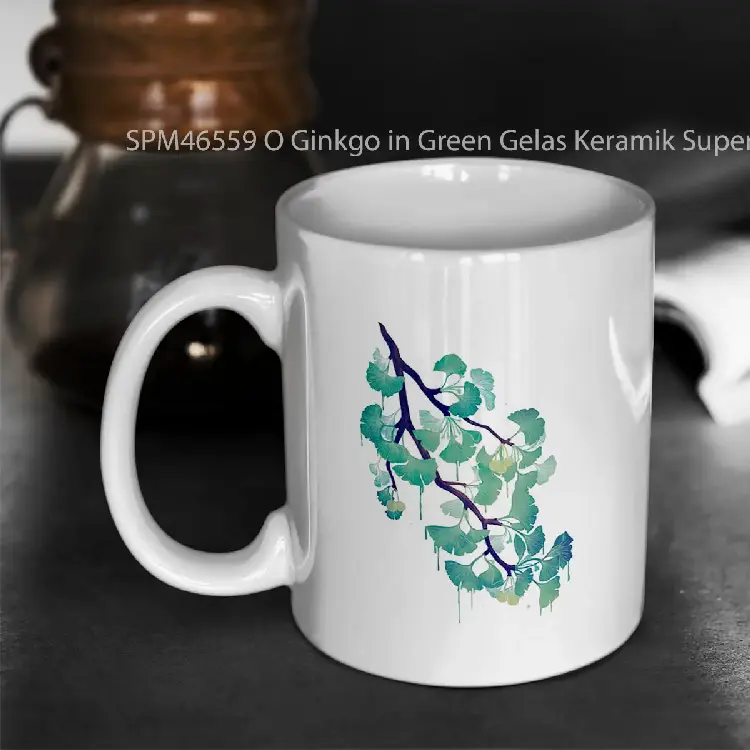 SPM46559 O Ginkgo in Green Gelas Keramik Supermug