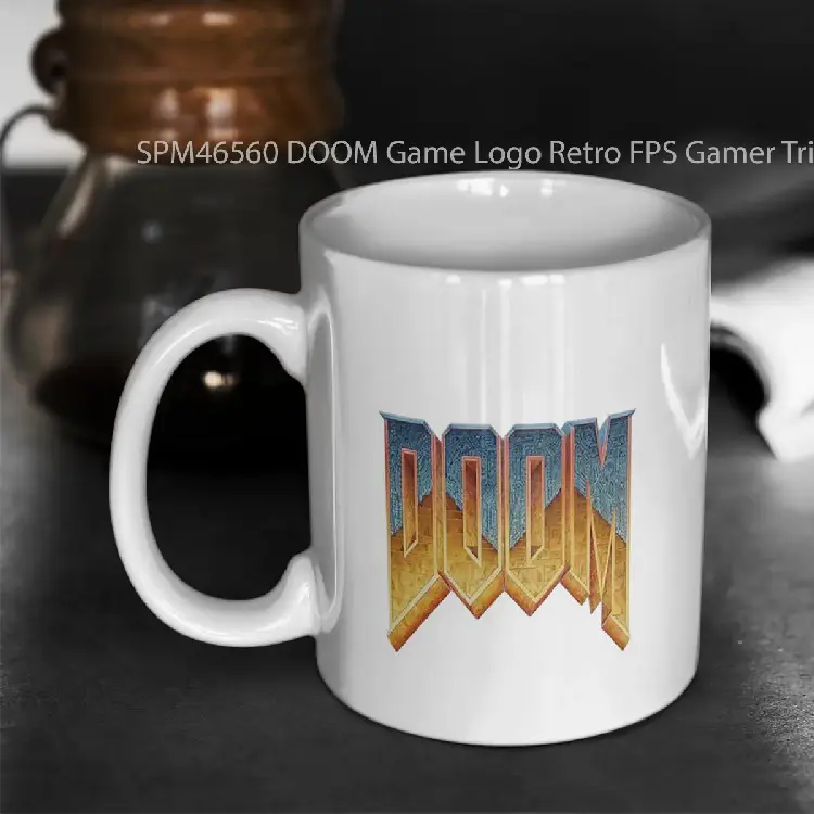SPM46560 DOOM Game Logo Retro FPS Gamer Tribute Design Gelas Keramik Supermug