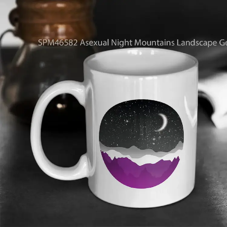 SPM46582 Asexual Night Mountains Landscape Gelas Keramik Supermug