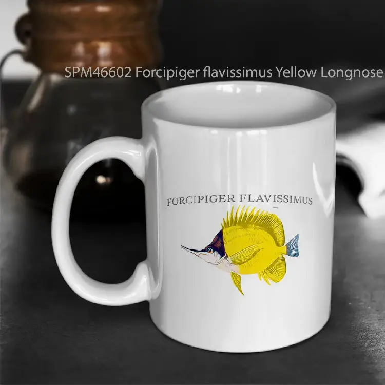 SPM46602 Forcipiger flavissimus Yellow Longnose Butterflyfish Gelas Keramik Supermug
