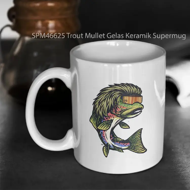 SPM46625 Trout Mullet Gelas Keramik Supermug