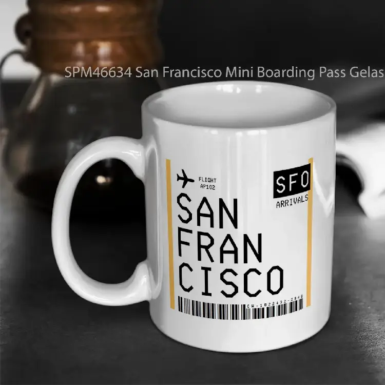 SPM46634 San Francisco Mini Boarding Pass Gelas Keramik Supermug
