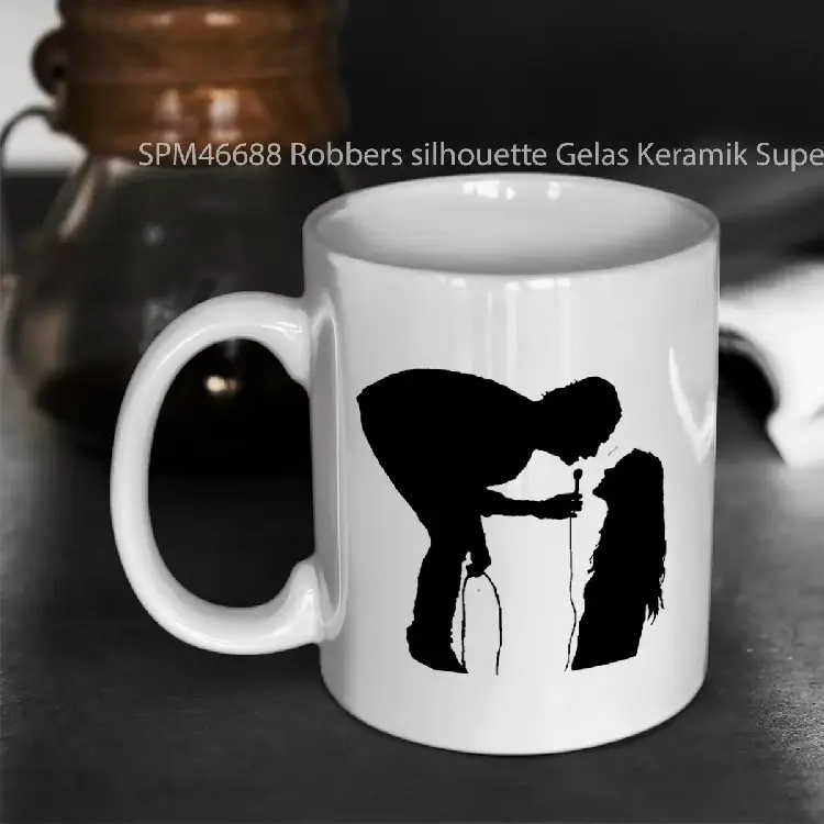 SPM46688 Robbers silhouette Gelas Keramik Supermug