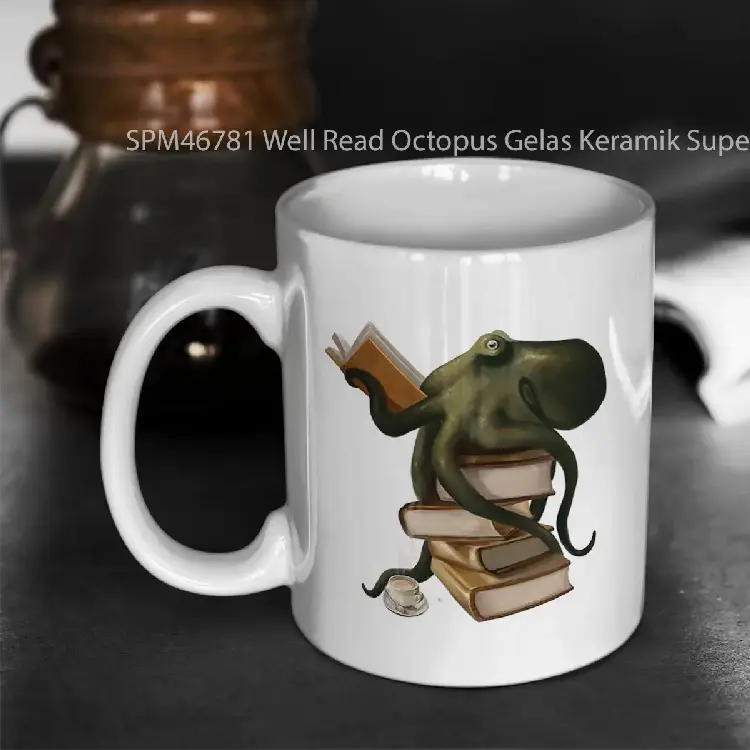 SPM46781 Well Read Octopus Gelas Keramik Supermug