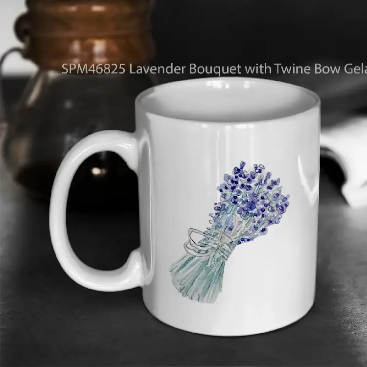 SPM46825 Lavender Bouquet with Twine Bow Gelas Keramik Supermug