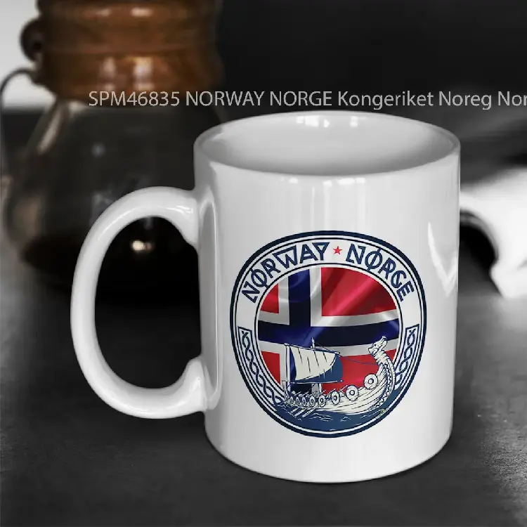 SPM46835 NORWAY NORGE Kongeriket Noreg Norwegian Flag T Shirt 01 Gelas Keramik Supermug