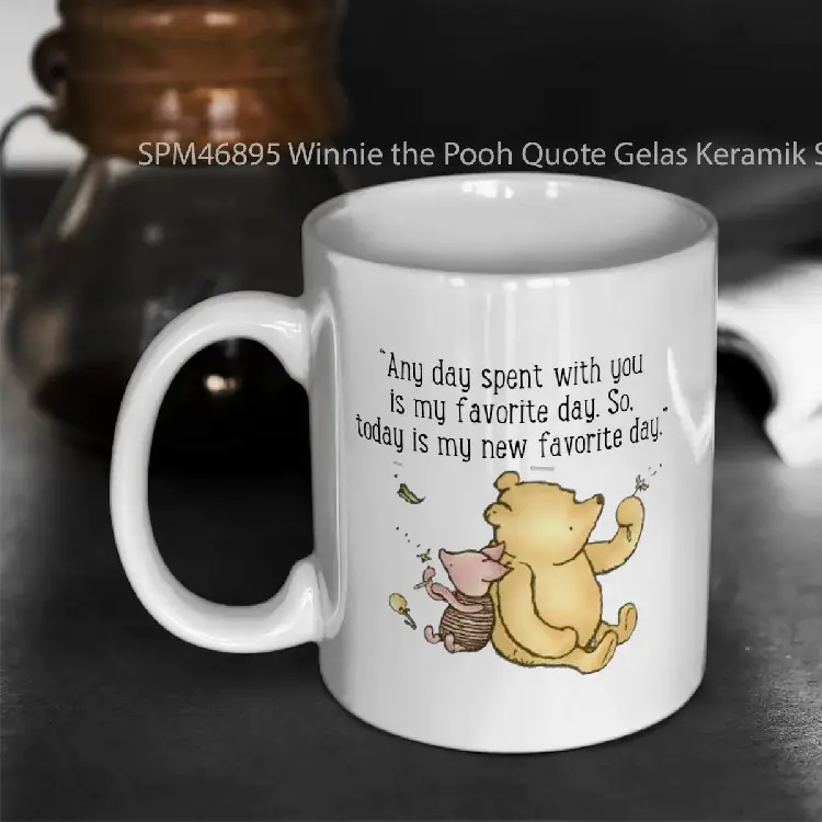 SPM46895 Winnie the Pooh Quote Gelas Keramik Supermug
