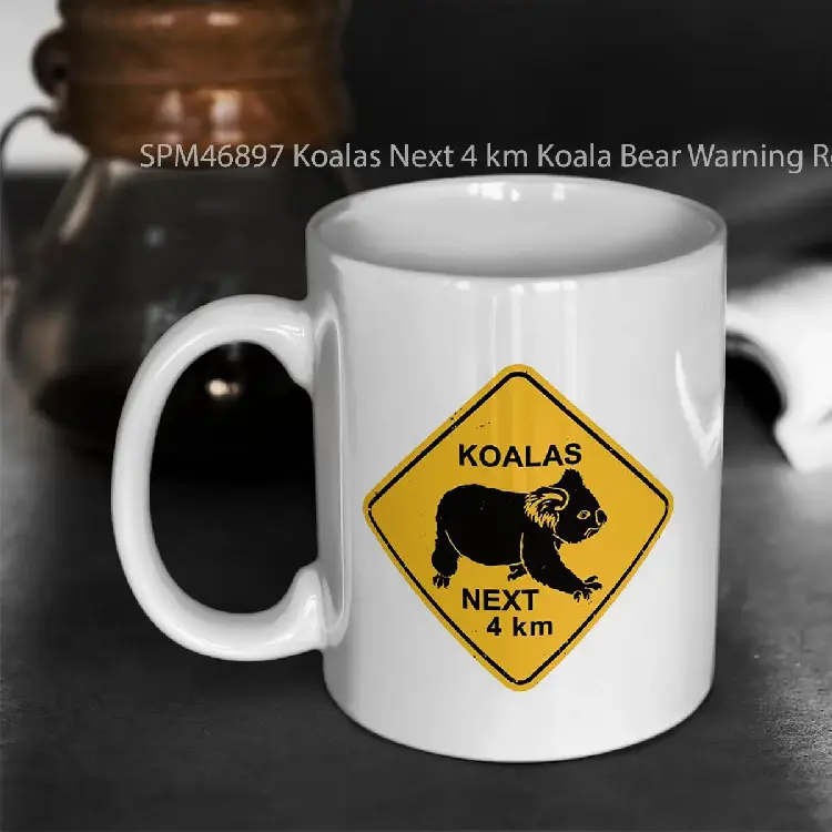SPM46897 Koalas Next 4 km Koala Bear Warning Road Sign Gelas Keramik Supermug