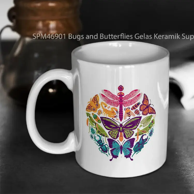 SPM46901 Bugs and Butterflies Gelas Keramik Supermug