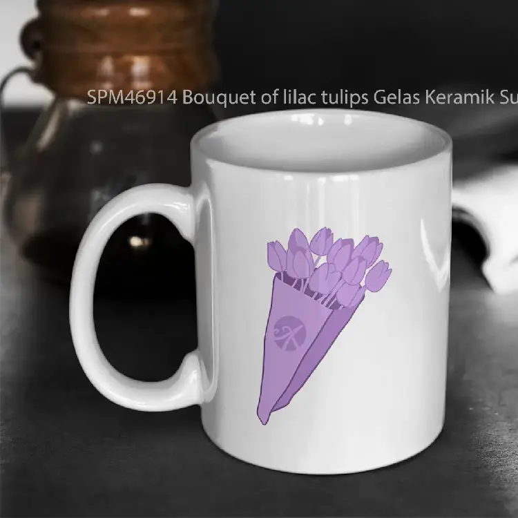 SPM46914 Bouquet of lilac tulips Gelas Keramik Supermug