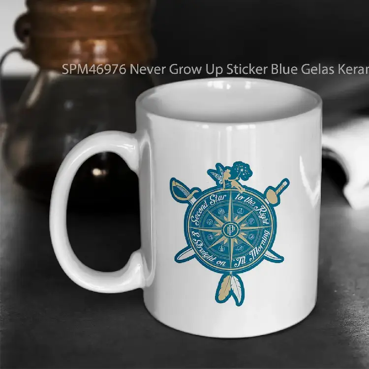 SPM46976 Never Grow Up Sticker Blue Gelas Keramik Supermug