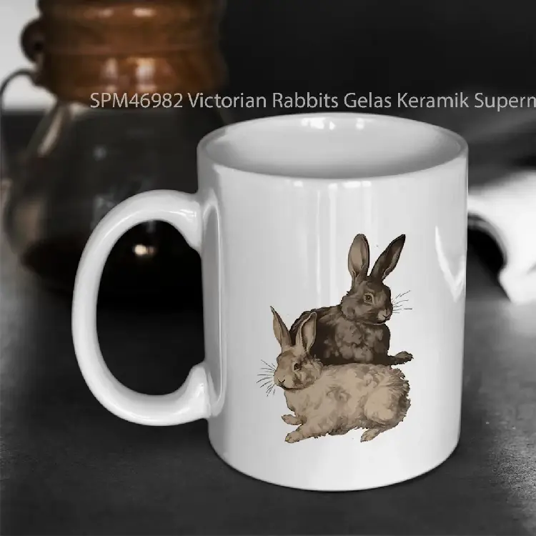 SPM46982 Victorian Rabbits Gelas Keramik Supermug
