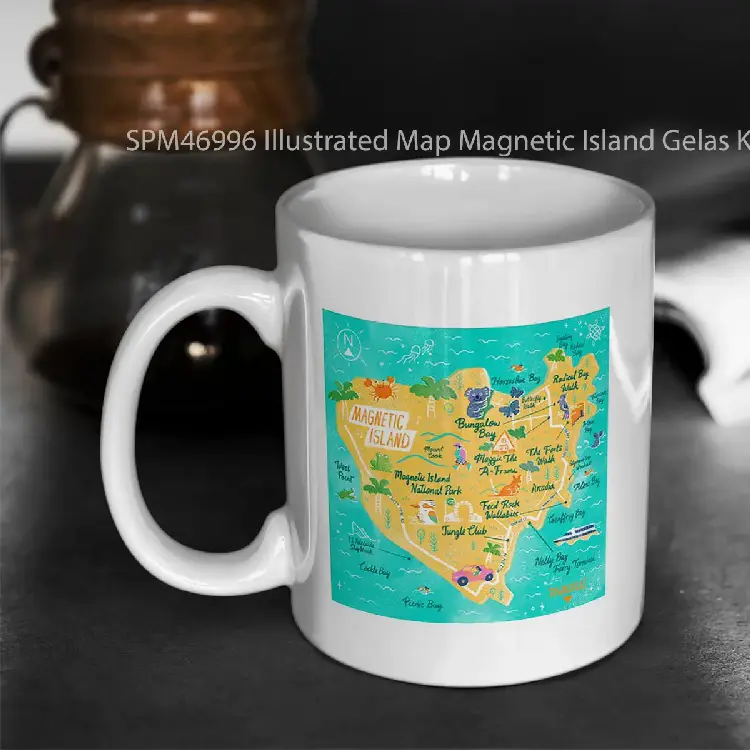SPM46996 Illustrated Map Magnetic Island Gelas Keramik Supermug