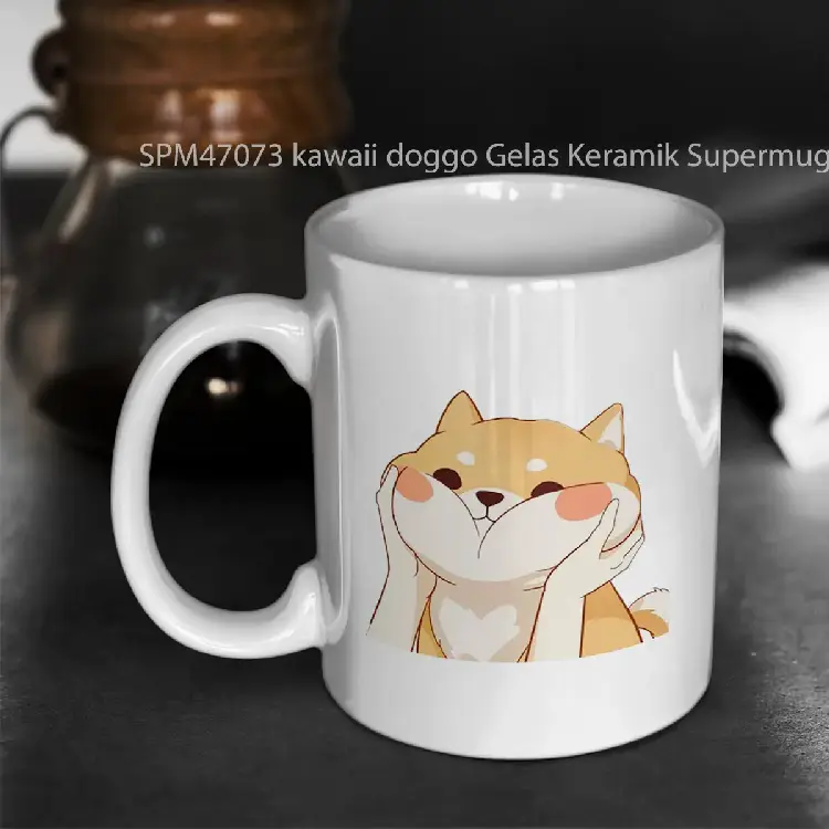 SPM47073 kawaii doggo Gelas Keramik Supermug