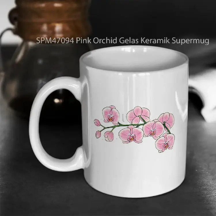 SPM47094 Pink Orchid Gelas Keramik Supermug