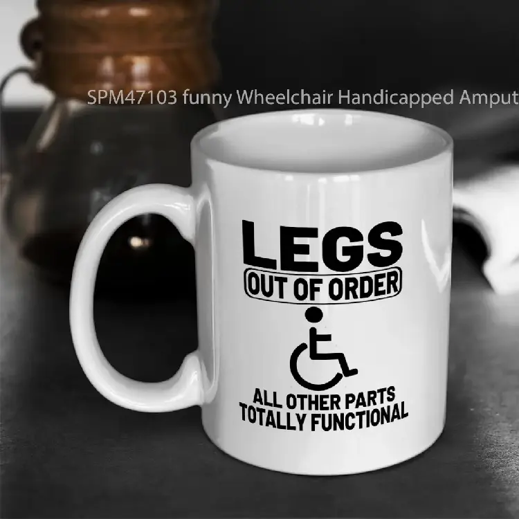 SPM47103 funny Wheelchair Handicapped Amputation gift Gelas Keramik Supermug