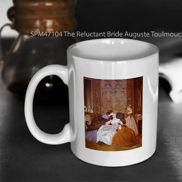SPM47104 The Reluctant Bride Auguste Toulmouche Vintage Art Gelas Keramik Supermug