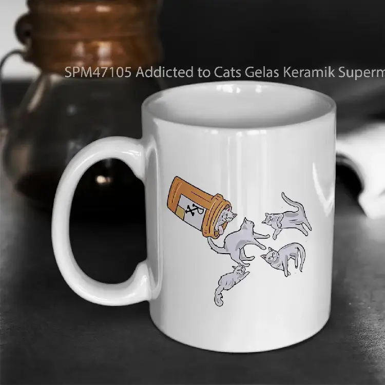 SPM47105 Addicted to Cats Gelas Keramik Supermug