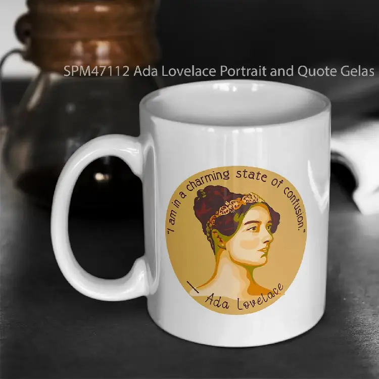SPM47112 Ada Lovelace Portrait and Quote Gelas Keramik Supermug