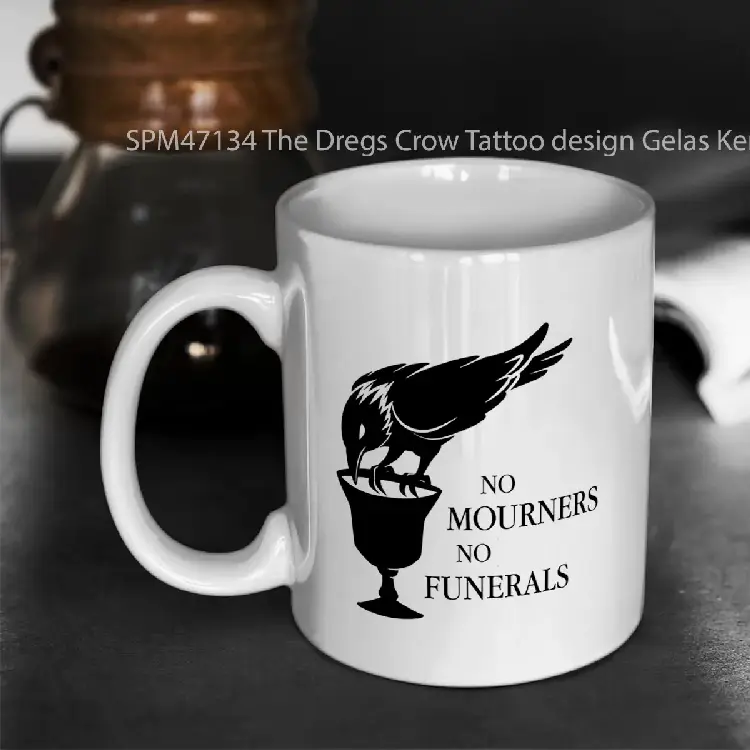 SPM47134 The Dregs Crow Tattoo design Gelas Keramik Supermug
