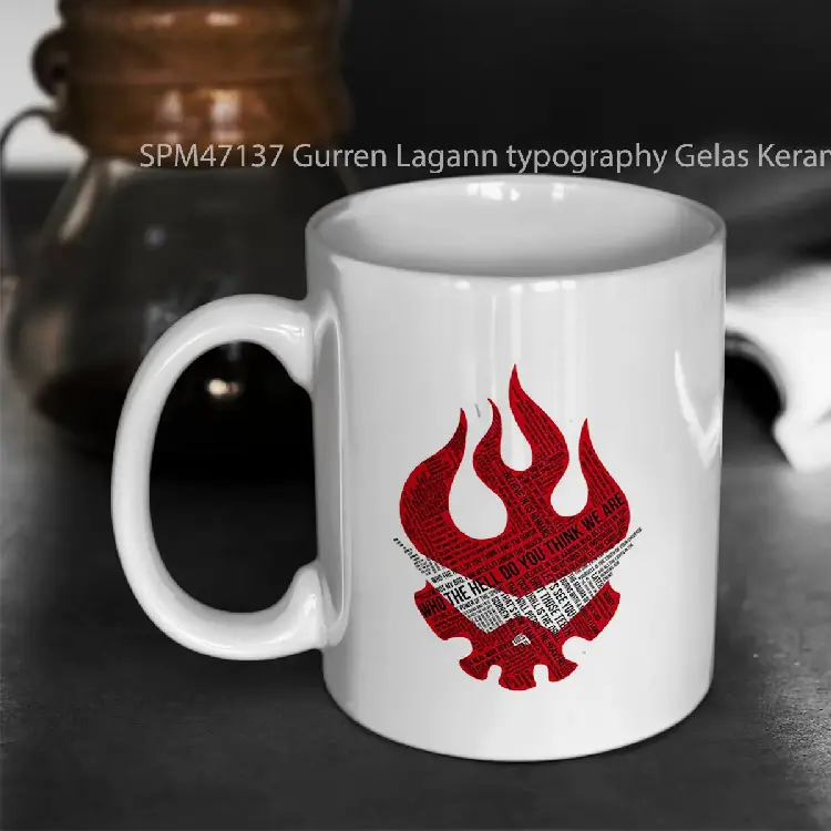 SPM47137 Gurren Lagann typography Gelas Keramik Supermug