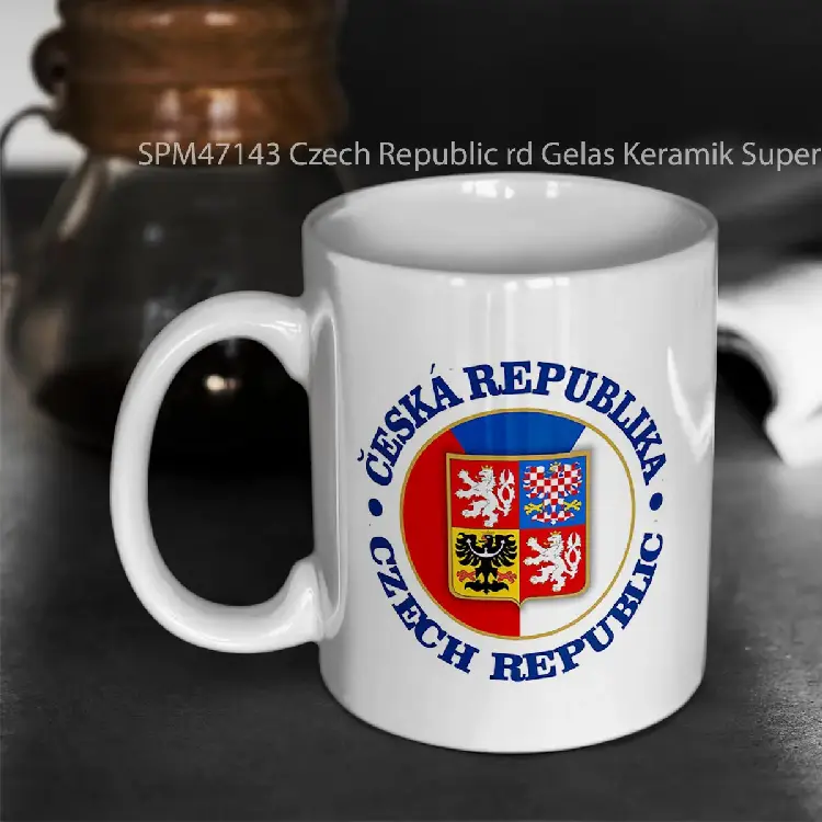 SPM47143 Czech Republic rd Gelas Keramik Supermug