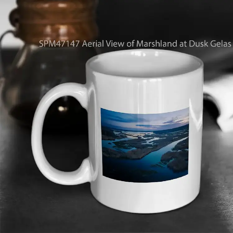 SPM47147 Aerial View of Marshland at Dusk Gelas Keramik Supermug