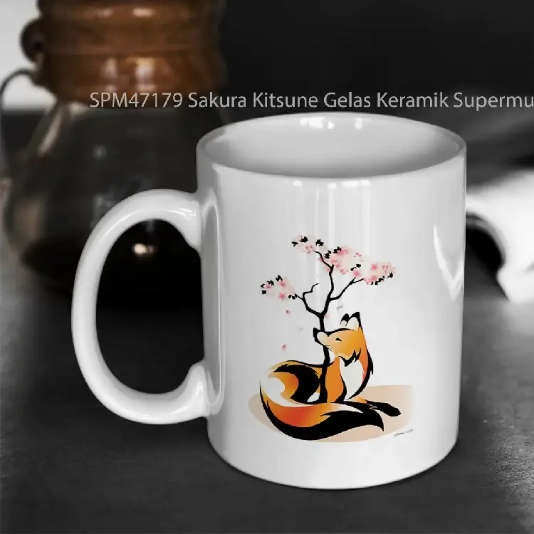 SPM47179 Sakura Kitsune Gelas Keramik Supermug