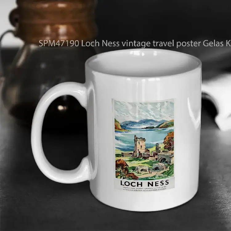 SPM47190 Loch Ness vintage travel poster Gelas Keramik Supermug